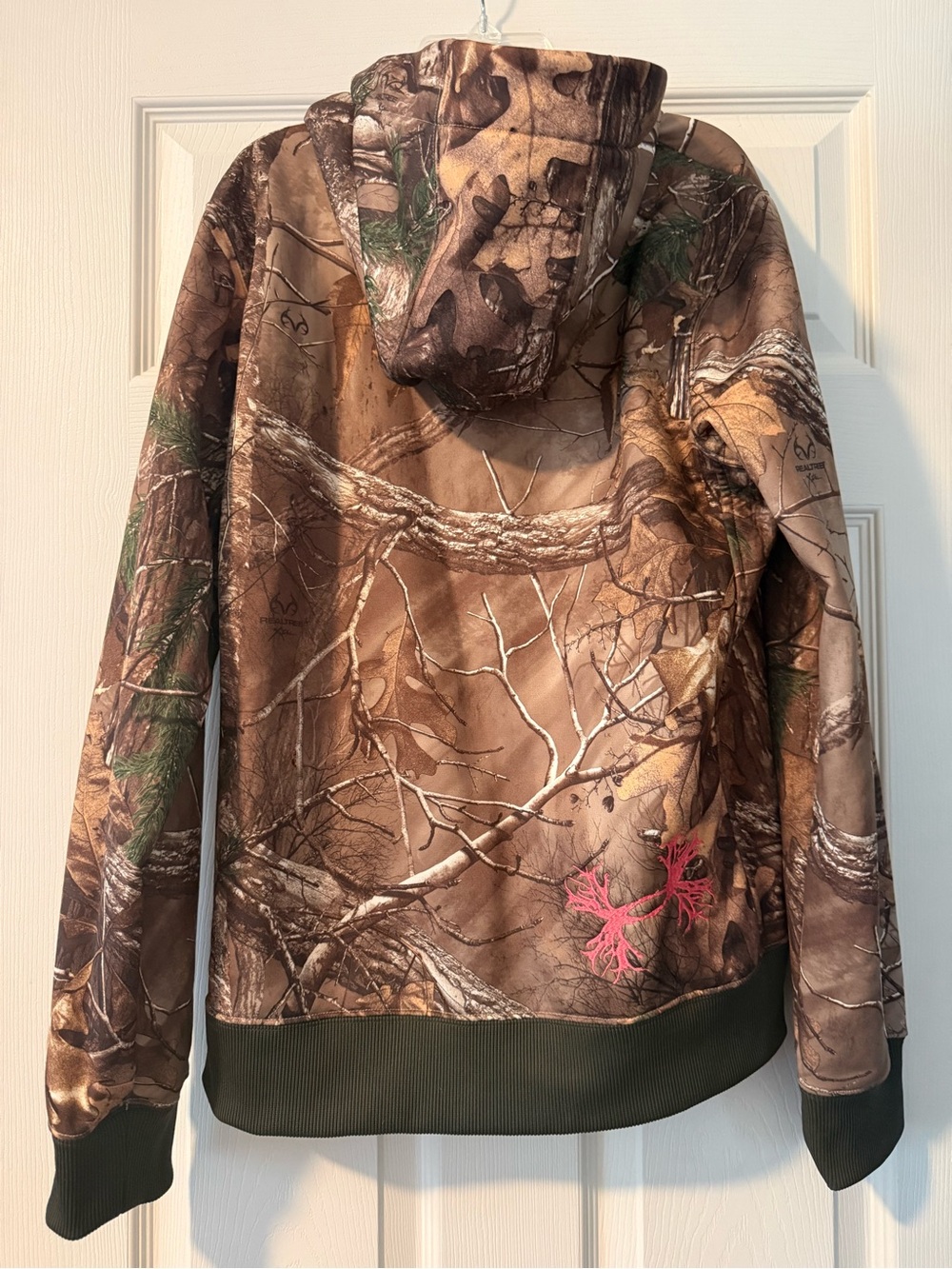 Realtree Camouflage Full-Zip Hoodie in Brown and Green - Picture 6 of 7
